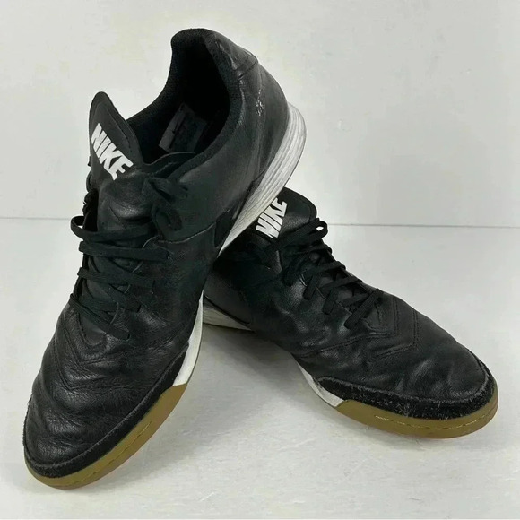 Nike Tiempo X Genio II Mens 12  Leather IC Turf Soccer Shoes Black - Picture 5 of 7